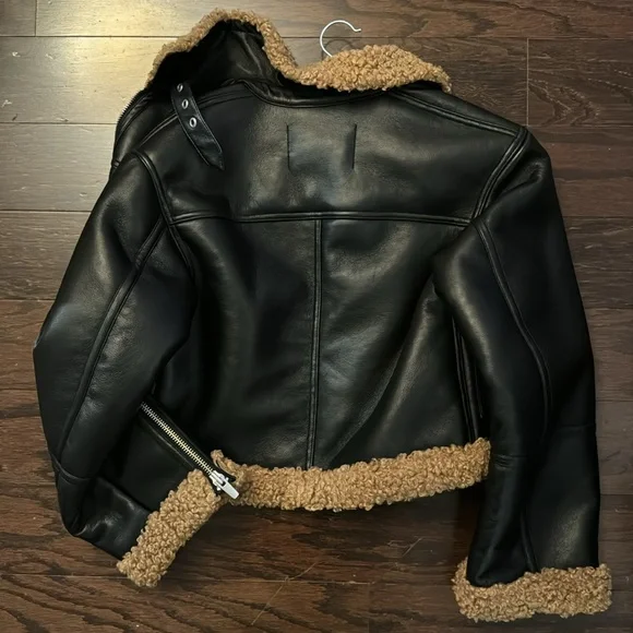 ALC Leather Bomber Jacket - Picture 6 of 8